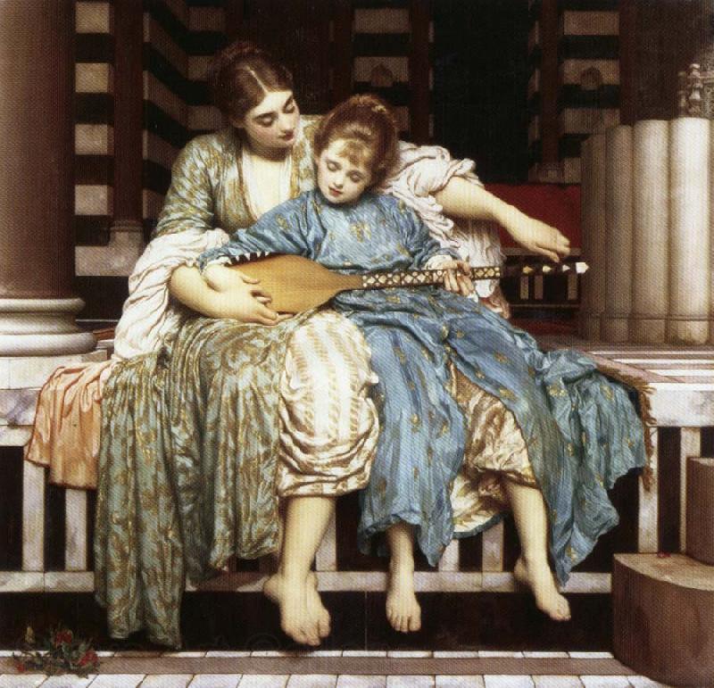Lord Frederic Leighton The Muisc Lesson Norge oil painting art